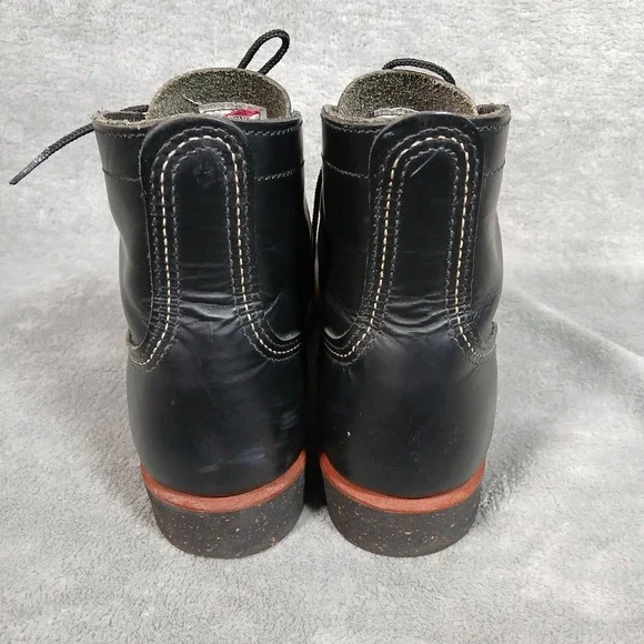 Red Wing 8126 Boots Brogue Ranger Mens 7 D Black Leather Wingtip USA Made 8126 - Picture 7 of 9